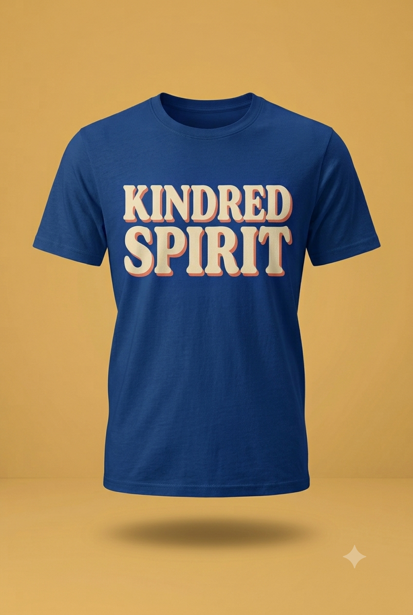 Kindred Spirit Retro Graphic T-Shirt - Royal Blue