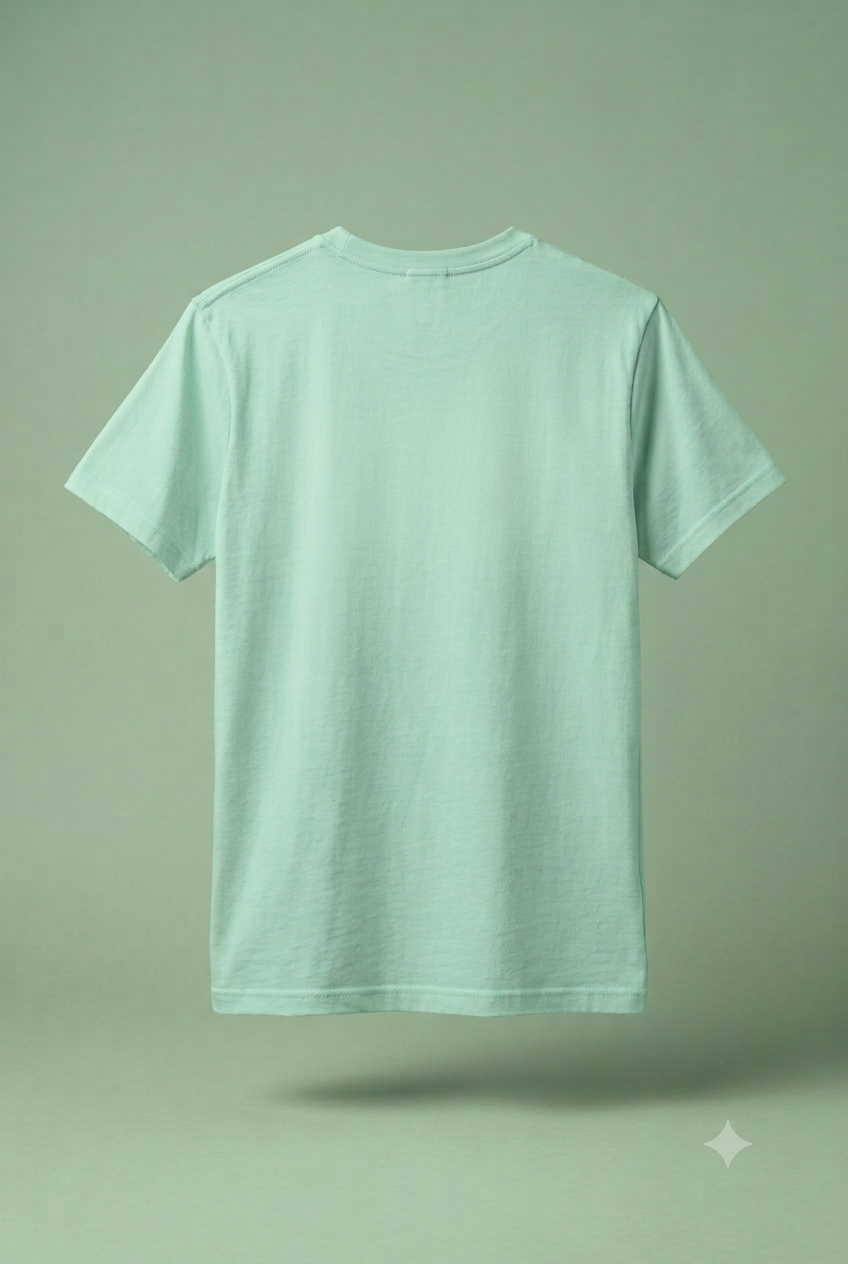 Floating Mint Comfort: A Minimalist Tee