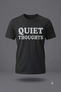 Quiet Thoughts Minimalist Graphic T-Shirt - Charcoal
