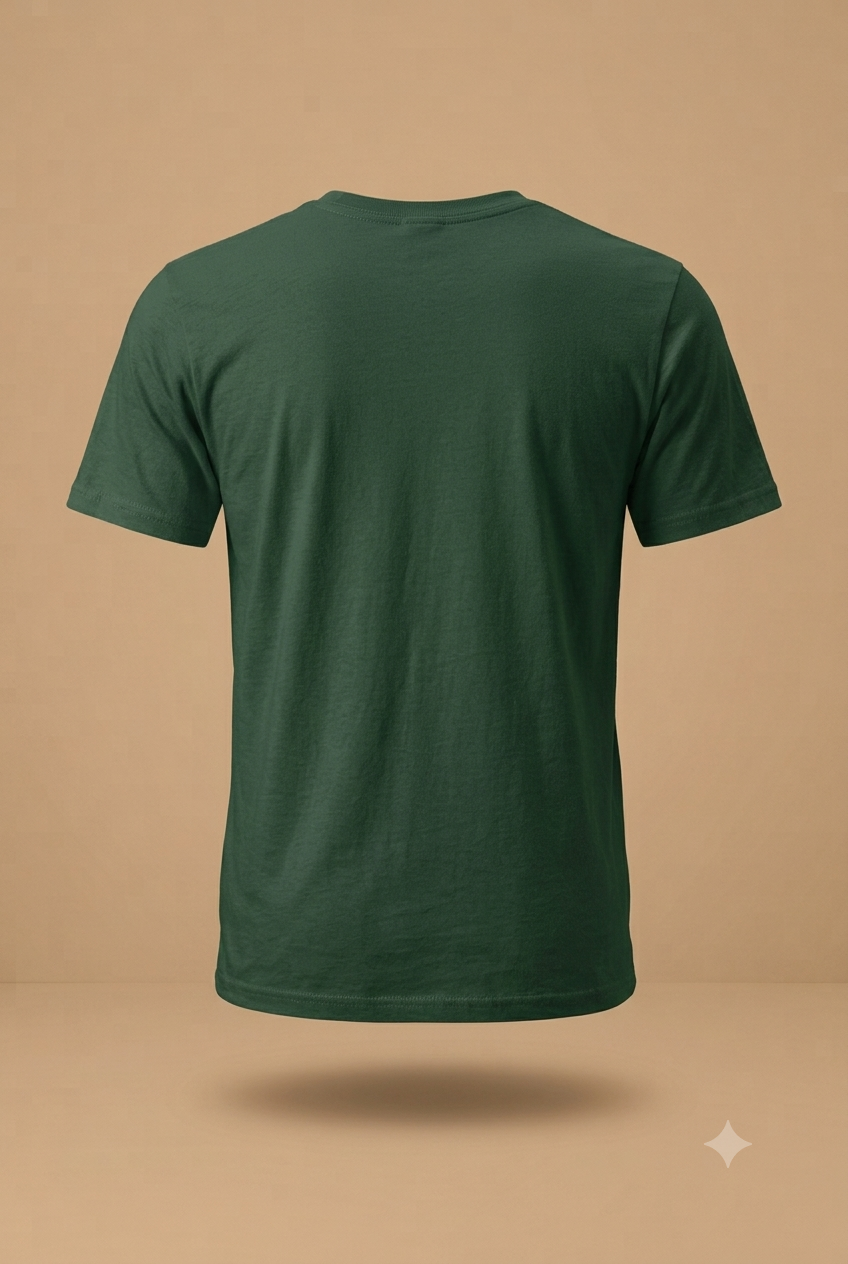 Serene Flow Retro Graphic T-Shirt - Forest Green