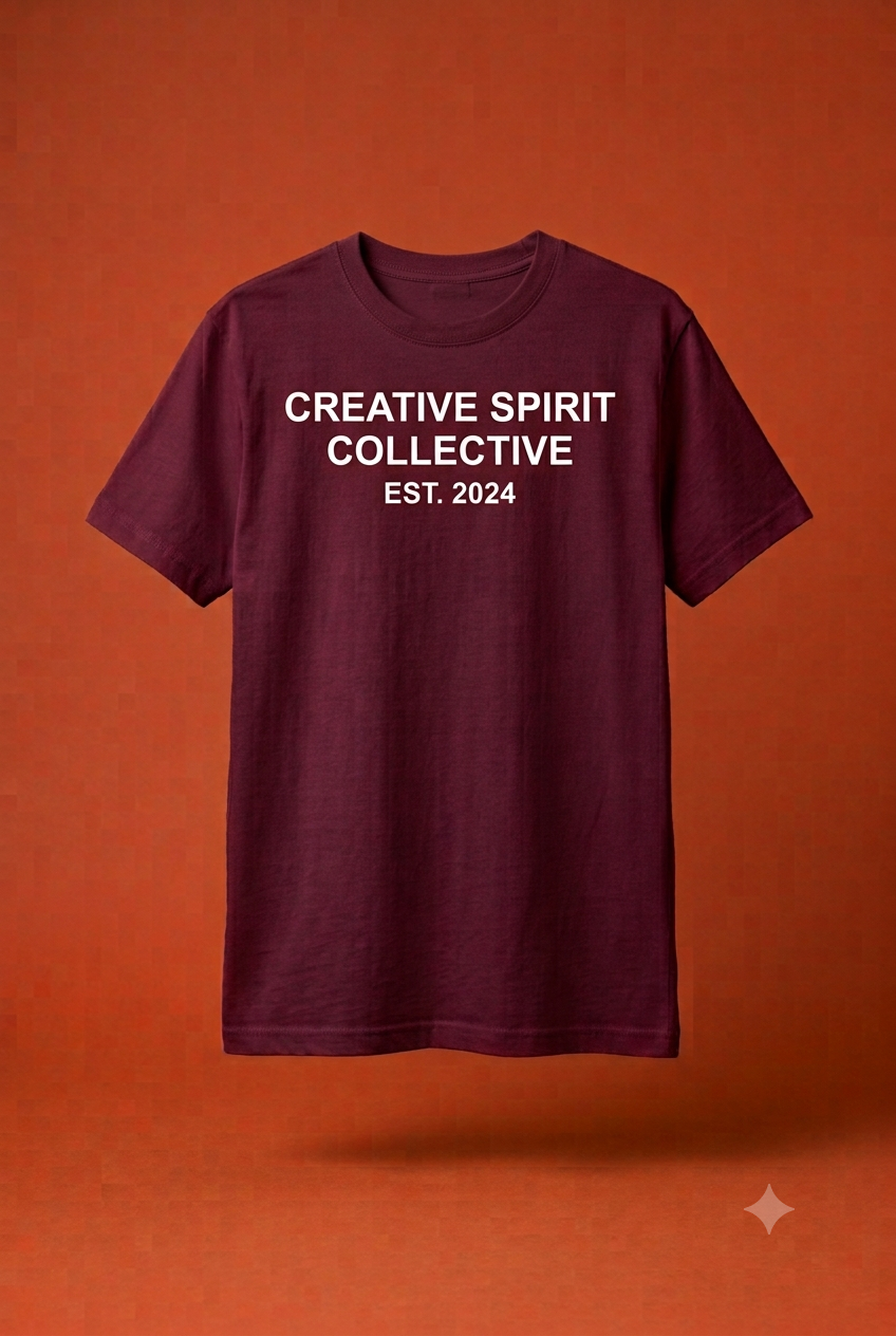 Premium Floating Maroon Crewneck T-Shirt